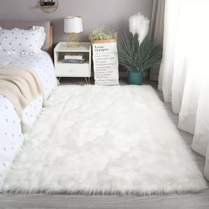 Tapis Fourrure Luxe - Douceur Absolue & Design, Blanc, 120*180cm