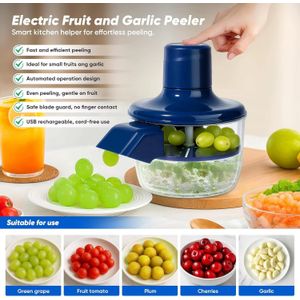 Éplucheur Électrique Automatique Multi-Fruits & Ail - Rechargeable USB - Machine À Éplucher Les Raisins & Tomates