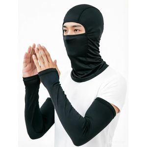 2-en-1 vélo Balaclava masque et bras de refroidissement manches ensemble, moto visage et bras de refroidissement manches ensemble