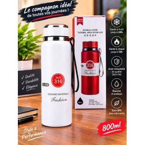  GOURDE ISOTHERME BLANCHE DE 800 ML 