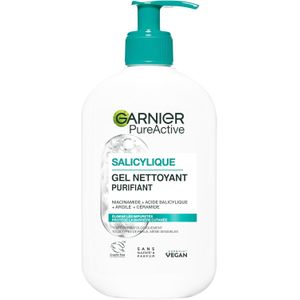 Garnier  Pure Active - Gel Nettoyant Moussant - Purifie, Hydrate & Élimine Les Impuretés - Acide Hyaluronique, Céramide, Argile - Vegan & Cruelty Tous Types de Peaux - 250 ml