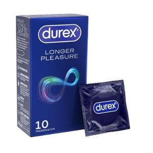 Durex  Longer Pleasure - 10 Préservatifs Retardant Extra lubrifiés - Prolonge la durée du rapport (ex Performance Booster)