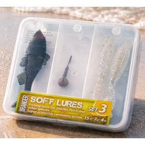 Nouveau !  Leurres pour peche, SOFT LURES set 3 , Max Ranger. leurre souple,  Accessoires de peche pour pecher differentes varietes de poissons : Sandre, Perche, autres espèces .Importation France
