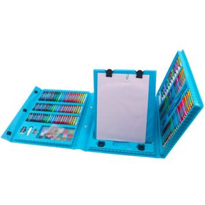 208 pièces magnifique kit de coloriage et dessin pour enfant couleur bleu 