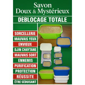 Savon Artisanal Savon Doux & Mystérieux - Éclat du Teint, Purification & Énergie Positive - Pot de 500g, Homme & Femme 