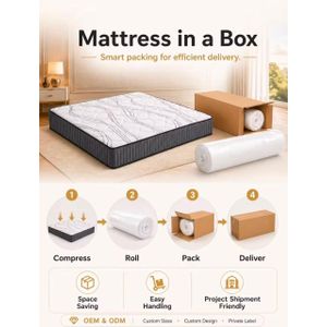 Matelas hybrides à ressort ensachées en mousse à mémoire de forme avec gel rafraîchissant 2places garantie 15 ans 