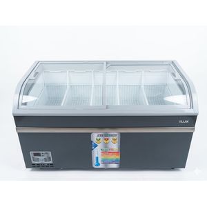 Ilux Congélateur Vitré ILCHV500 - 500L - Verrouillage à Clé - Gris - Garantie 6 Mois