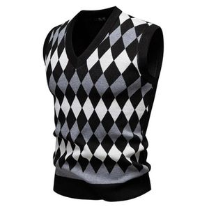 Mode Gilet en Tricot Homme Sans Manches Col V Cardigan Elegant Automne Hiver