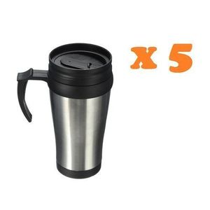 Lot De 5 Thermos - Tasse/Mug/Bouteille Isotherme Pour Voiture/Voya -  500 Ml  X 5 - Inox