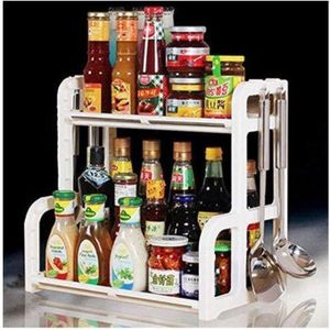 Chic Étagère de rangement multifonctionnelle à 2 niveaux, adaptée sous l’évier