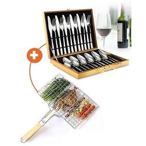 Ensemble Cuillère - Fourchette Et Couteau+Grille Poissons Et Brochettes