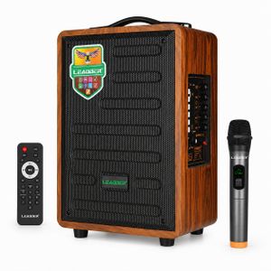 Leadder SP-805 – Enceinte Party Box Professionnelle Bluetooth avec Microphone Sans Fil - 40W - 10000 PMPO - Baterie 4400mAh