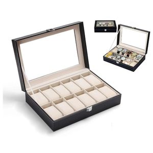 General Boîte de rangement pour montres et bijoux à 12 compartiments