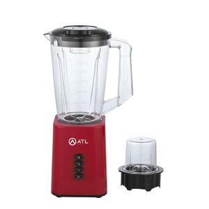 ATL Mixeur - ATL-BL2082R  - 1,5L - 350W - Recipient En Plastique Resistant - Avec Broyeur - 2 Vitesses + Pulse - Lames En Inox  - Rouge