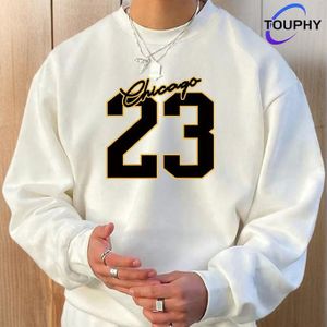 Touphy Pull Pour Hommes Décontracté À Manches Longues – Blanc