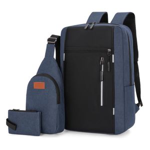 Ensemble de sac à dos pour ordinateur portable 3 en 1, sac à dos imperméable pour voyages d'affaires avec sac à linge et pochette, s'adapte à un ordinateur portable de 15,6 pouces, sac de jour décontracté pour les hommes et les femmes