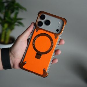 Étui Magsafe en métal compatible pour iPhone 17 Pro - Orange