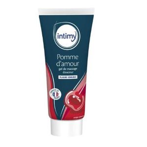 Intimy  - Gel de Massage - Parfum Pomme d'Amour - Plaisirs Sensuels et Gourmands - Sensation Douceur - Non gras, ne tache pas, ne colle pas - 200 mL -...