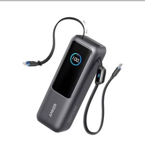 Anker Power Bank 25,000mAh 165W Chargeur portable ultra-rapide pour deux ordinateurs portables, batterie à charge rapide avec câbles intégrés