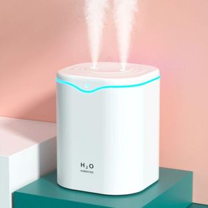 Humidificateur à double pulvérisation 2000mL, mini humidificateur USB brume, purificateur d'air - Blanc