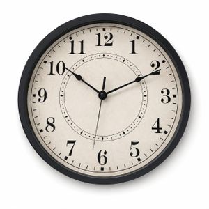 Horloge murale ronde à quartz – Beige et noire