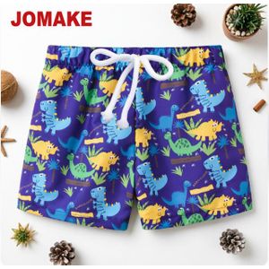 JOMAKE Short pour garçons, 2-9 ans, base violette avec imprimé dinosaures, poches avec cordon de serrage