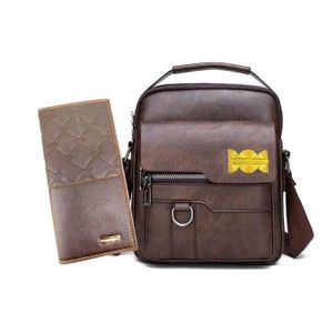 Sac Avec Plusieurs Compartiment + Portefeuille-Marron