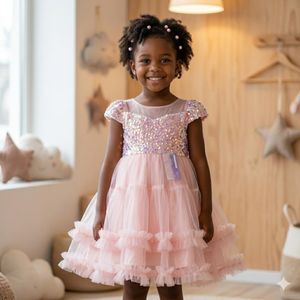 Magnifique robe princesse saumon 