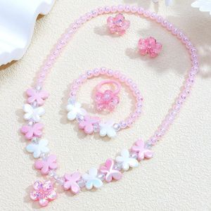 Ensemble de Bijoux pour Enfants Fleurs Roses de 5 Pièces