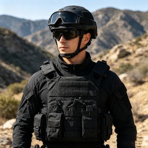 Gilet de jeux pour hommes avec poches multiples, gilet d'entraînement, noir