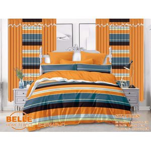Belle Lot de 2 Draps 2Taies et 2rideaux - Confort et Élégance pour Lit 3 Places