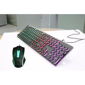 Clavier Gaming + Souris Gaming RGB Fashion Clavier Filaire Lumineux