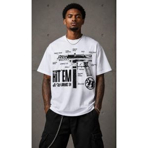 T-Shirt Oversize Manches Courtes - Blanc