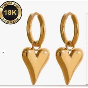 Boucles d'oreilles papillon et cœur dorées en acier inoxydable