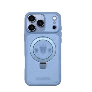 Coque en cuir compatible iPhone 18Pro Max/17 Pro Max-Bleu