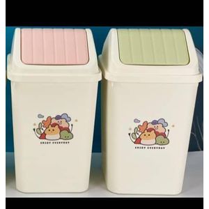 Mini Poubelle de Bureau Kawaii à Couvercle Basculant – Corbeille à Ordures Compacte pour Chambre, Bureau et Salle de Bain