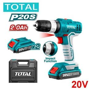 TOTAL Perceuse Sans Fil 20 V + 2 Batteries