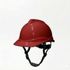 Casque de Sécurité Professionnel Rouge Haute Résistance - Ajustement Précis à Molette - Mentonnière de Sécurité Incluse - Protection BTP & Industrie de Qualité