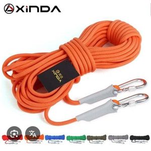 Corde de Sécurité Multifonction XINDA avec Mousquetons – Corde Haute Résistance pour Escalade, Travail en Hauteur, Secours & Camping