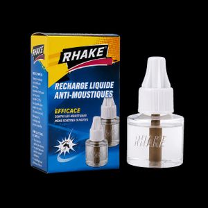 Rhake Pack Éco de 5 Recharges Anti-Moustique Électriques – Liquide Répulsif Longue Durée Famille, Compatible Diffuseurs Standards