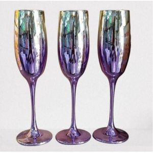 Magnifique Lots De 6 Verres De Champagn De Table Colorés - Coupe Pour Le Vin