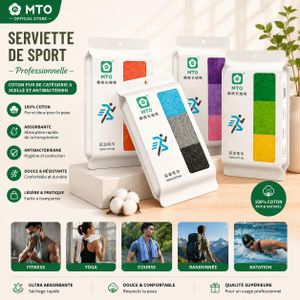 4 pièces Emballage individuel scellé Serviette de sport portable et élégante en pur coton, ultra-absorbante et antibactérienne.