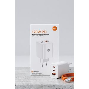 Xiaomi GaN Power Adapter 120W PD - Chargeur Ultra Rapide - 3 Ports (2x USB-C, 1x USB-A)