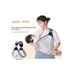 Chic Porte-bébé respirant, écharpe de portage légère en maille avec une seule épaule, pour nouveau-nés et tout-petits (gris)