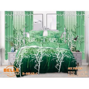 Belle Lot Complet : 2 Draps + 2 Taies + 2 Rideaux – Design Élégant et Confort Assuré