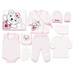 Kit de naissance bébé – 10 pièces Nounours - Rose