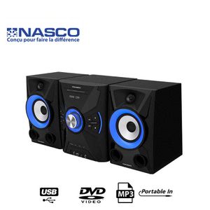 Nasco Micro HIFI NASCO - 200W  - DVD/DVD/RADIO - PORT USB - AUX IN - Noir