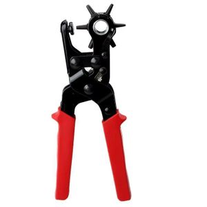 Outil de perforation de ceinture en cuir à 6 trous avec poignée moulée en plastique