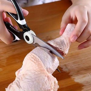 1 pièce Ciseaux multifonctionnels en acier pour la nourriture, adaptés pour découper les os de canard, de poisson, de pizza et de salade