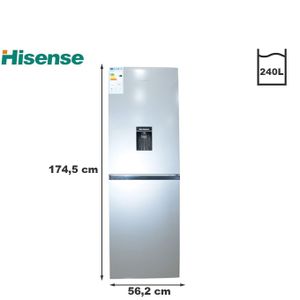Hisense Réfrigérateur Combiné + distributeur d'eau 240L - RD-34DC4SB - Gris - Garantie 12 Mois